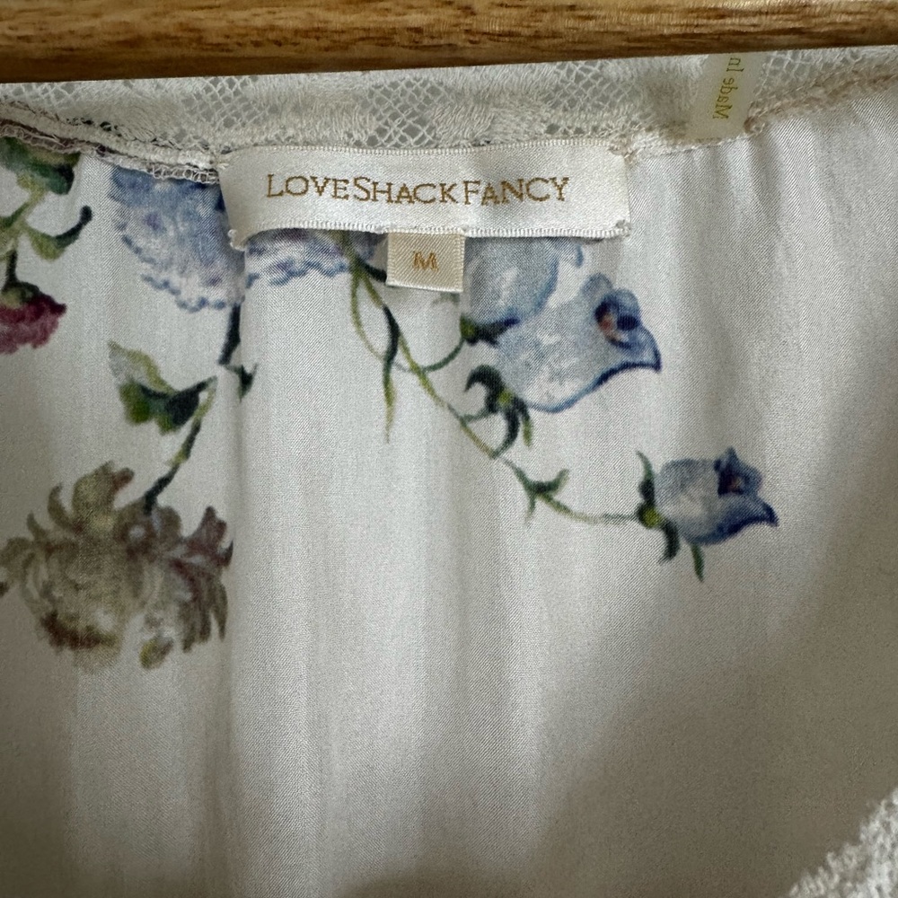 Gorgeous LoveShackFancy SILK Romantic Floral Print Midi Dress Ultra Feminine - Picture 2 of 3